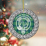 Circle Ornament (2 sided) - Kennedy Clan Tartan Crest Badge Old - Scotstee Shop