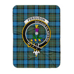 Scotstee Shop Tartan Plaid Blanket Ferguson Ancient Clan Crest Badge Scottish Tartan Plaid Sherpa Blanket
