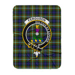 Scotstee Shop Tartan Plaid Blanket Ferguson Clan Crest Badge Scottish Tartan Plaid Sherpa Blanket