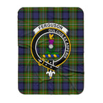 Scotstee Shop Tartan Plaid Blanket Ferguson Modern Clan Crest Badge Scottish Tartan Plaid Sherpa Blanket