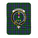 Scotstee Shop Tartan Plaid Blanket Ferguson Of Balquhidder Clan Crest Badge Scottish Tartan Plaid Sherpa Blanket