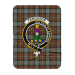 Scotstee Shop Tartan Plaid Blanket Ferguson Weathered Clan Crest Badge Scottish Tartan Plaid Sherpa Blanket