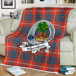 Clan Hamilton Blanket Hamilton Fleece Blanket Plaid Blanket Hamilton Ancient Clan Badge Tartan Blanket Scottish Blue Plaid Throw Blanket Tartan Plaid Fleece Blanket - Scotstee Shop