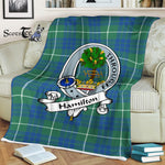 Clan Hamilton Blanket Hamilton Fleece Blanket Plaid Blanket Hamilton Hunting Ancient Clan Badge Tartan Blanket Scottish Blue Plaid Throw Blanket