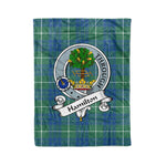 Clan Hamilton Blanket Hamilton Fleece Blanket Plaid Blanket Hamilton Hunting Ancient Clan Badge Tartan Blanket Scottish Blue Plaid Throw Blanket
