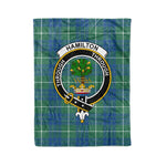 Hamilton Fleece Blanket Plaid Blanket Hamilton Hunting Ancient Clan Crest Badge Tartan Blanket Scottish Plaid Blanket
