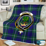 Hamilton Fleece Blanket Plaid Blanket Hamilton Hunting Modern Clan Crest Badge Tartan Blanket Scottish Plaid Throw Blanket