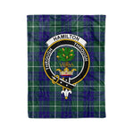 Hamilton Fleece Blanket Plaid Blanket Hamilton Hunting Modern Clan Crest Badge Tartan Blanket Scottish Plaid Throw Blanket