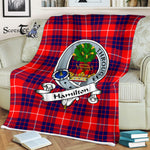 Clan Hamilton Blanket Hamilton Fleece Blanket Plaid Blanket Hamilton Modern Clan Badge Tartan Blanket Scottish Blue Plaid Throw Blanket Tartan Plaid Fleece Blanket - Scotstee Shop