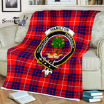 Hamilton Tartan Hamilton Fleece Blanket Plaid Blanket Hamilton Modern Clan Crest Badge Tartan Blanket Scottish Blanket