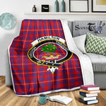Scotstee Shop Tartan Plaid Blanket Hamilton Clan Crest Badge Scottish Tartan Plaid Sherpa Blanket