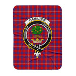 Scotstee Shop Tartan Plaid Blanket Hamilton Clan Crest Badge Scottish Tartan Plaid Sherpa Blanket