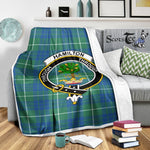 Scotstee Shop Tartan Plaid Blanket Hamilton Hunting Ancient Clan Crest Badge Scottish Tartan Plaid Sherpa Blanket