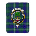 Scotstee Shop Tartan Plaid Blanket Hamilton Hunting Modern Clan Crest Badge Scottish Tartan Plaid Sherpa Blanket