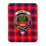 Scotstee Shop Tartan Plaid Blanket Hamilton Modern Clan Crest Badge Scottish Tartan Plaid Sherpa Blanket