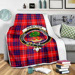 Scotstee Shop Tartan Plaid Blanket Hamilton Modern Clan Crest Badge Scottish Tartan Plaid Sherpa Blanket
