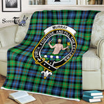 Clan Murray Blanket Plaid Blanket Murray of Atholl Ancient Clan Crest Badge Tartan Blanket Scottish Plaid Throw Blanket - Scotstee Shop