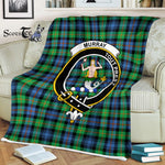Clan Murray Blanket Plaid Blanket Murray of Dysart Ancient Clan Crest Badge Tartan Blanket Scottish Plaid Throw Blanket - Scotstee Shop