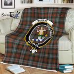 Clan Murray Blanket Plaid Blanket Murray of Dysart Weathered Clan Crest Badge Tartan Blanket Scottish Plaid Throw Blanket - Scotstee Shop