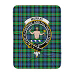 Scotstee Shop Tartan Plaid Blanket Murray of Atholl Ancient Clan Crest Badge Scottish Tartan Plaid Sherpa Blanket