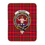 Scotstee Shop Tartan Plaid Blanket Murray Of Atholl Tulloch Clan Crest Badge Scottish Tartan Plaid Sherpa Blanket