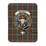 Scotstee Shop Tartan Plaid Blanket Murray Of Atholl Weathered Clan Crest Badge Scottish Tartan Plaid Sherpa Blanket