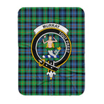 Scotstee Shop Tartan Plaid Blanket Murray Of Dysart Ancient Clan Crest Badge Scottish Tartan Plaid Sherpa Blanket
