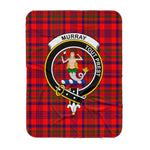 Scotstee Shop Tartan Plaid Blanket Murray Of Dysart Tulloch Clan Crest Badge Scottish Tartan Plaid Sherpa Blanket