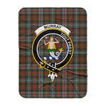 Scotstee Shop Tartan Plaid Blanket Murray Of Dysart Weathered Clan Crest Badge Scottish Tartan Plaid Sherpa Blanket