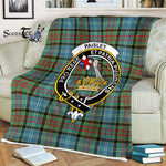 Paisley Tartan Plaid Fleece Blanket Paisley Plaid Blanket Clan Crest Badge Tartan Blanket Scottish Plaid Fleece Blanket