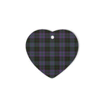 Clergy Green Dancers Tartan Heart Ornaments, Christmas Tree Ornament, Plaid Christmas Ornaments, Ceramic Heart Christmas Tree Decoration, Christmas Ornament, Plaid Ornament, Tartan Ornament, Buffalo Plaid Ornament