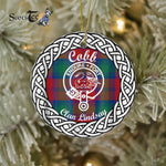 Cobb Scottish Clan Tartan Crest Badge Plaid Ornament Gift. Christmas Tree Ornament Cobb Clan Tartan Ornament,  ceramic ornament, personalized christmas ornaments, christmas tree ornaments, christmas door decorations, Plaid Ornament, Tartan Ceramic Ornament