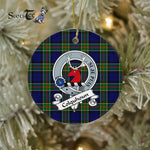 Colquhoun Scottish Clan Badge Plaid Ornament Gift. Christmas Tree Ornament Colquhoun Clan Tartan Ornament Great Christmas Ornaments Gift - Scotstee Shop