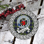 Colquhoun Scottish Clan Tartan Crest Badge Plaid Ornament Gift. Christmas Tree Ornament Colquhoun Clan Tartan Ornament,  ceramic ornament, personalized christmas ornaments, christmas tree ornaments, christmas door decorations, Plaid Ornament, Tartan Ceramic Ornament