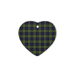 Colquhoun Tartan Heart Ornaments, Christmas Tree Ornament, Plaid Christmas Ornaments, Ceramic Heart Christmas Tree Decoration, Christmas Ornament, Plaid Ornament, Tartan Ornament, Buffalo Plaid Ornament