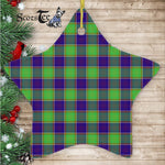 Colville Tartan Ornament Star Ornament, Christmas Star Decorations, ceramic ornament, Plaid Star Ceramic Ornament, Christmas Ornament Decorations Gift