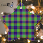 Colville Tartan Ornament Star Ornament, Christmas Star Decorations, ceramic ornament, Plaid Star Ceramic Ornament, Christmas Ornament Decorations Gift