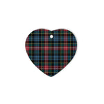 Comyn Heart Ornaments, Christmas Tree Ornament, Plaid Christmas Ornaments, Ceramic Heart Christmas Tree Decoration - Scotstee Shop