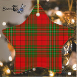 Comyn Red Tartan Ornament Star Ornament, Christmas Star Decorations, ceramic ornament, Plaid Star Ceramic Ornament, Christmas Ornament Decorations Gift