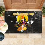 Corgi Doormat Halloween Doormat Corgi Halloween Party Cute Corgi Witch Corgi Dog Witch Doormat Halloween Pumpkin Doormat Home Doormat - Scotstee Shop