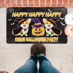 Corgi Doormat Halloween Doormat Happy Corgi Halloween Party Corgi Witch Doormat and Pumpkin Doormat Home Doormat - Scotstee Shop