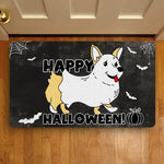 Corgi Doormat Happy Halloween Doormat Cute Ghost Dog Cute Halloween Ghost Corgi Funny Halloween Doormat Pumpkin Doormat Home Doormat - Scotstee Shop