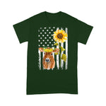 Scotstee Shop - Cow USA Flag Sunflower Cow Sunflower 4th Of July Shirt