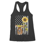 Cow USA Flag Sunflower Cow Women's Tank Top - Scotstee Shop