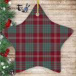 Crawford Modern Tartan Ornament Star Ornament, Christmas Star Decorations, ceramic ornament, Plaid Star Ceramic Ornament, Christmas Ornament Decorations Gift