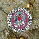 Crawford Scottish Clan Tartan Crest Badge Plaid Ornament Gift. Christmas Tree Ornament Crawford Clan Tartan Ornament,  ceramic ornament, personalized christmas ornaments, christmas tree ornaments, christmas door decorations, Plaid Ornament, Tartan Ceramic Ornament