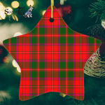 Crief District Tartan Ornament Star Ornament, Christmas Star Decorations, ceramic ornament, Plaid Star Ceramic Ornament, Christmas Ornament Decorations Gift