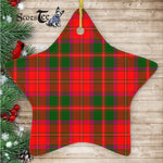 Crief District Tartan Ornament Star Ornament, Christmas Star Decorations, ceramic ornament, Plaid Star Ceramic Ornament, Christmas Ornament Decorations Gift