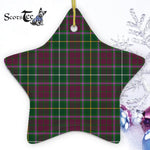 Crosbie Tartan Ornament Star Ornament, Christmas Star Decorations, ceramic ornament, Plaid Star Ceramic Ornament, Christmas Ornament Decorations Gift