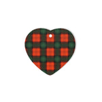 Cruickshanks Heart Ornaments, Christmas Tree Ornament, Plaid Christmas Ornaments, Ceramic Heart Christmas Tree Decoration - Scotstee Shop